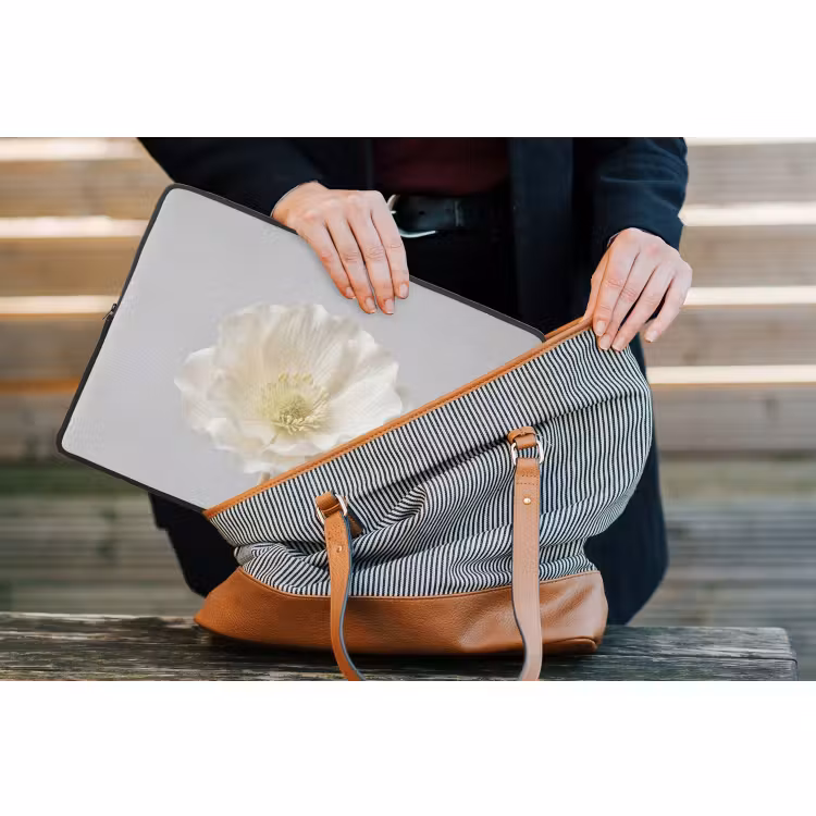 Laptop hülle - Blume - Minimalistisch -Weiß — 4