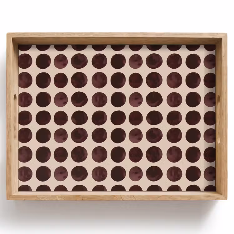 Tablett - Polka dots - Muster - Braun — 1
