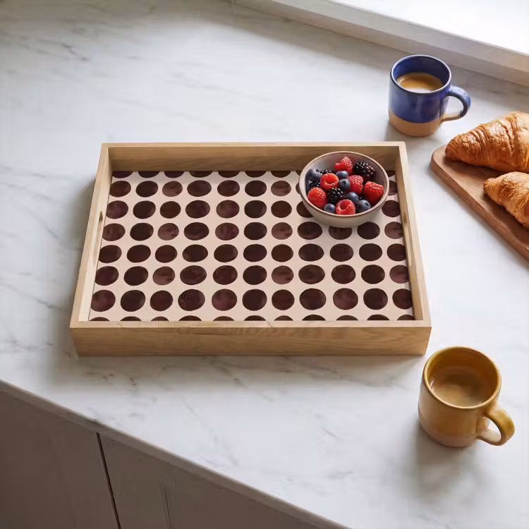 Tablett - Polka dots - Muster - Braun — 4