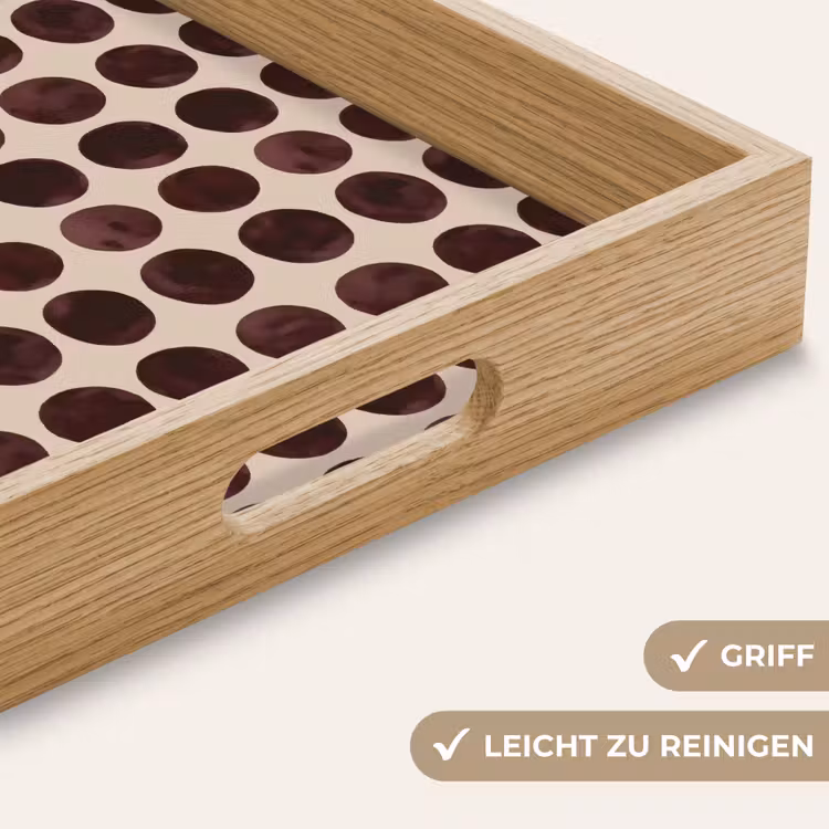 Tablett - Polka dots - Muster - Braun — 5