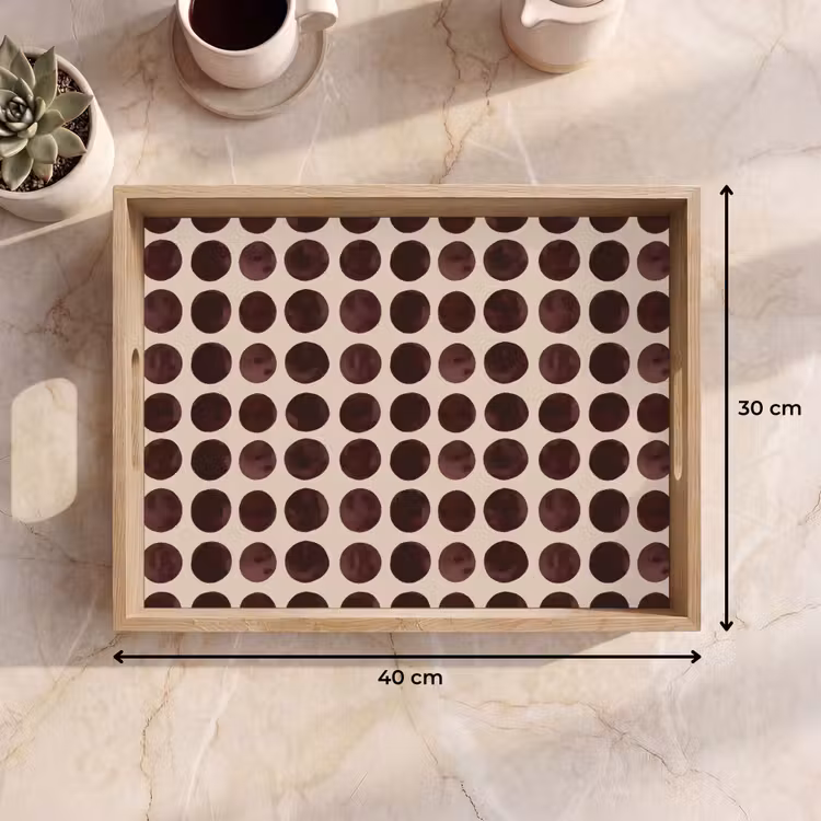Tablett - Polka dots - Muster - Braun — 9