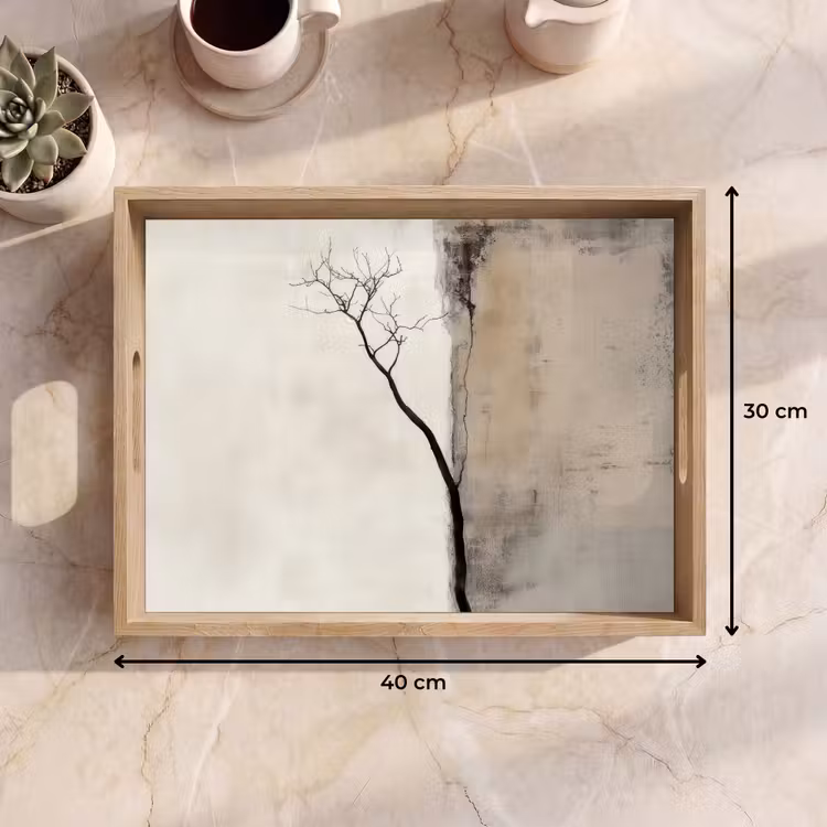 Tablett - Wabi sabi - Pflanze - Beige — 9