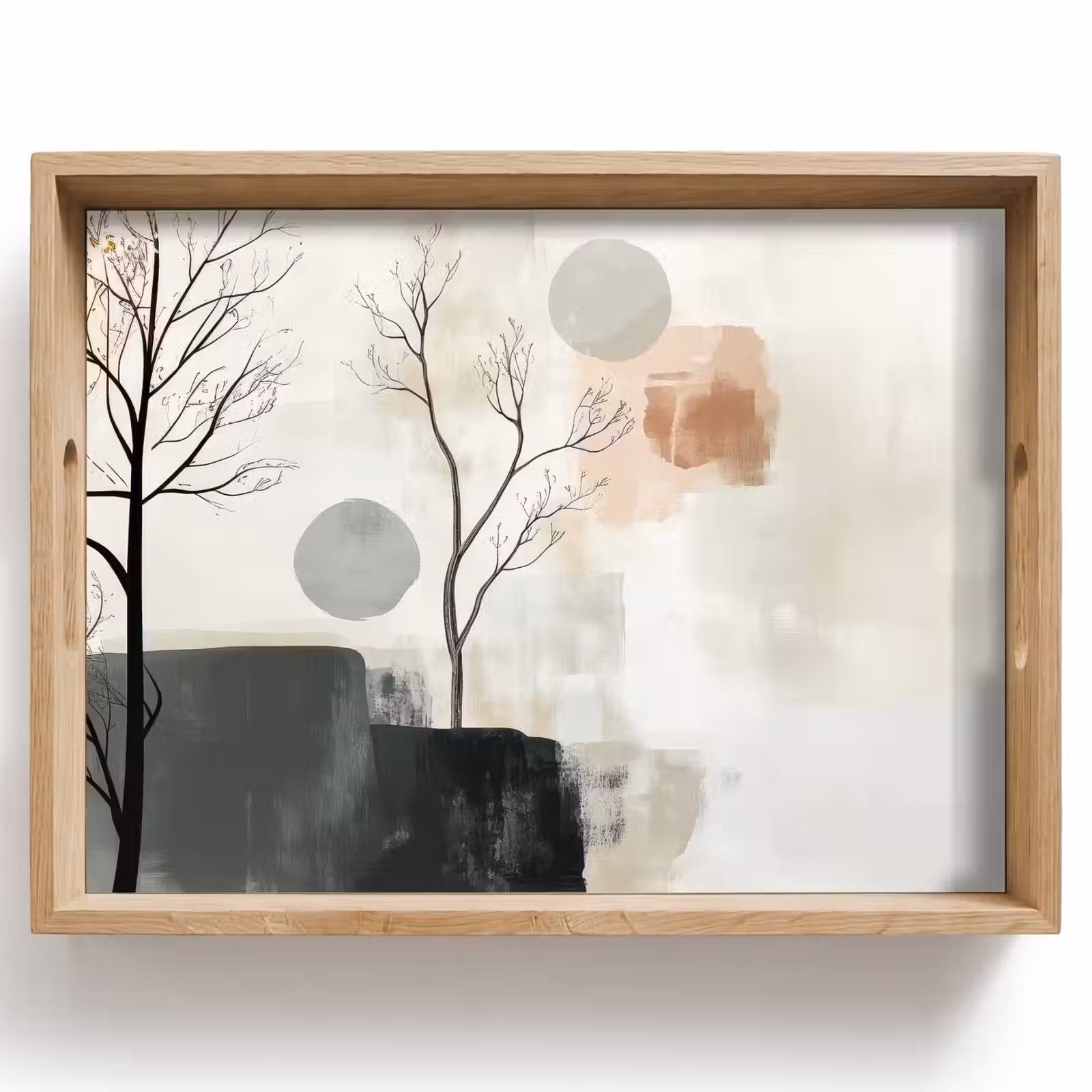 Tablett - Wabi sabi - Beige - Pflanze — 1