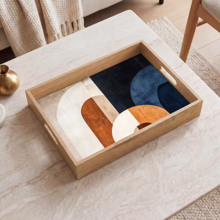 Tablett - Abstrakt - Formen - Dunkelblau — 2