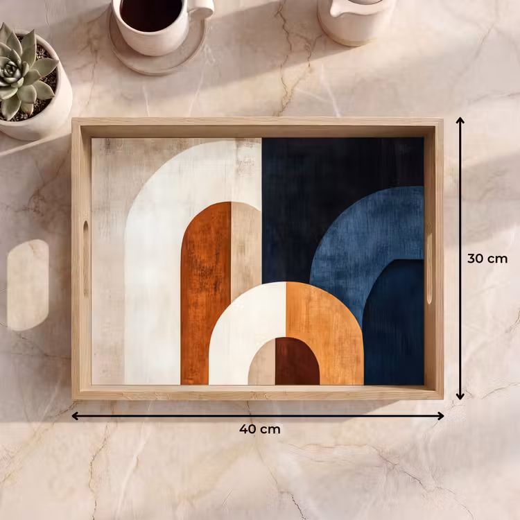 Tablett - Abstrakt - Formen - Dunkelblau — 9
