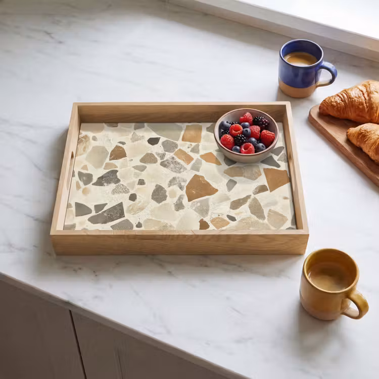 Tablett - Steine - Terrazzo - Dekoration - Kacheln — 4