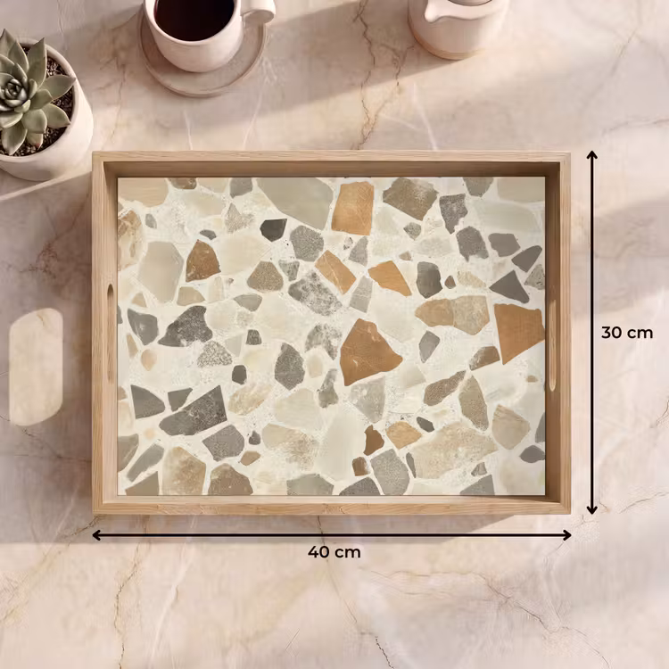 Tablett - Steine - Terrazzo - Dekoration - Kacheln — 9