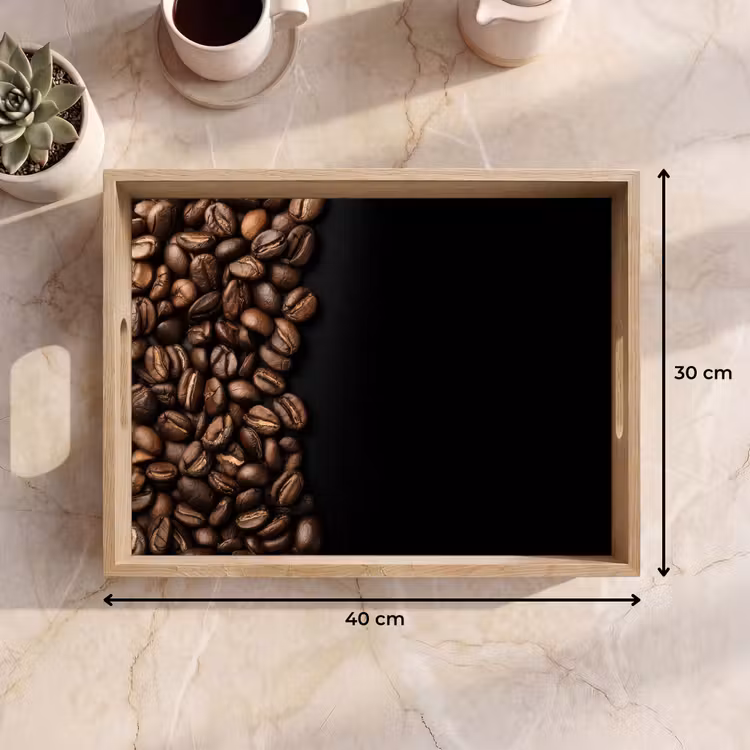 Tablett - Kaffeebohnen - Schwarz - Einfach — 9