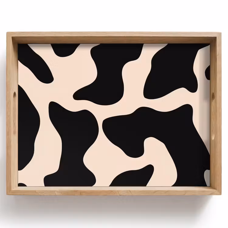 Tablett - Punktmuster - Kuh - Beige — 1