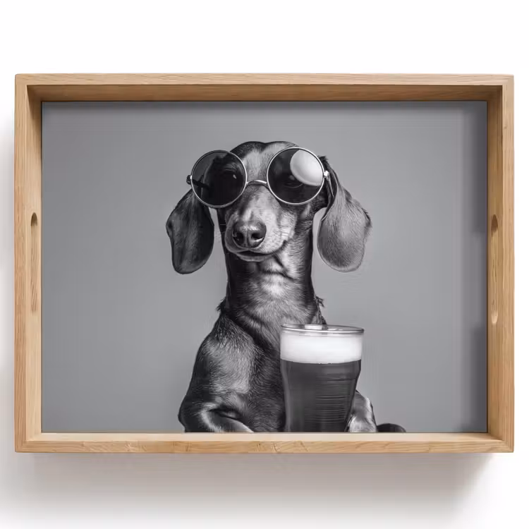 Tablett - Dackel - Bier - Gläser - Gläser — 1