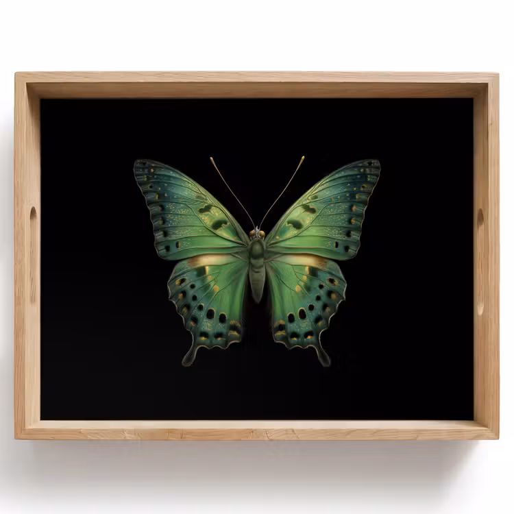 Tablett - Schmetterling - Grün - Tiefe — 1