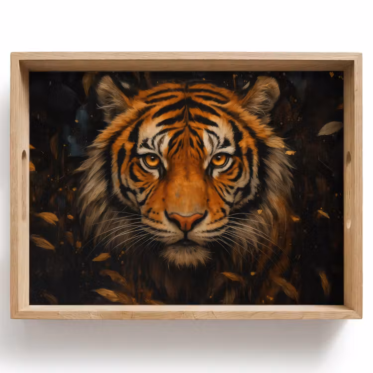 Tablett - Blätter - Tiger - Orange — 1