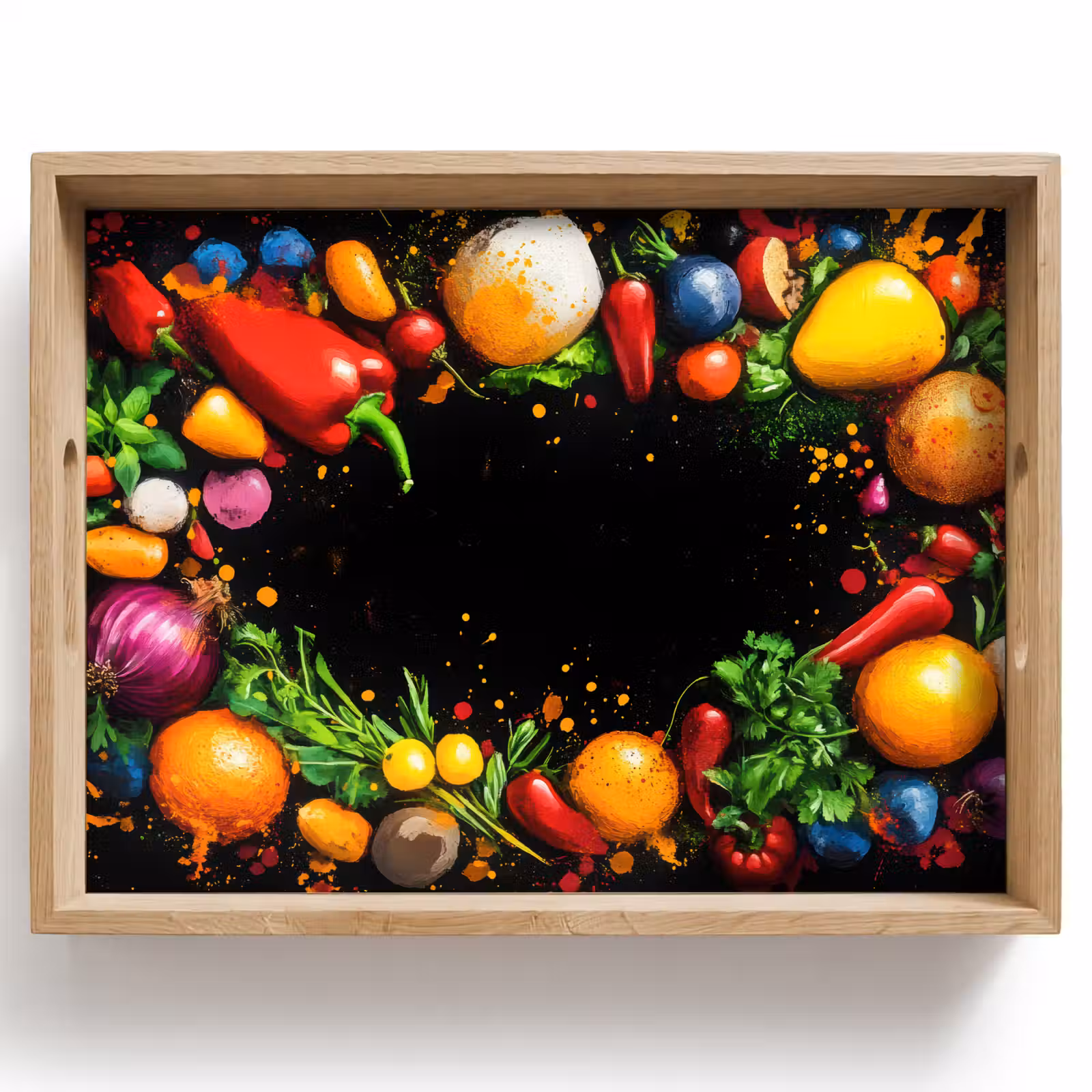 Tablett - Gemüse - Graffiti - Farbenfroh - Kochen - Abstrakt — 1