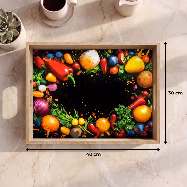 Tablett - Gemüse - Graffiti - Farbenfroh - Kochen - Abstrakt — 9