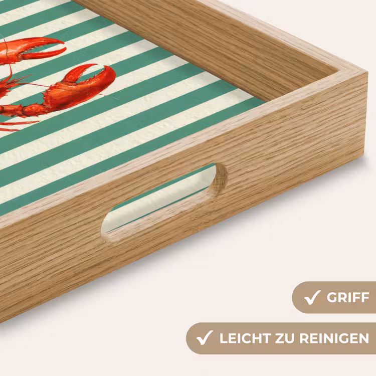 Tablett - Krebs - Streifen - Realistisch - Sommerlich — 5