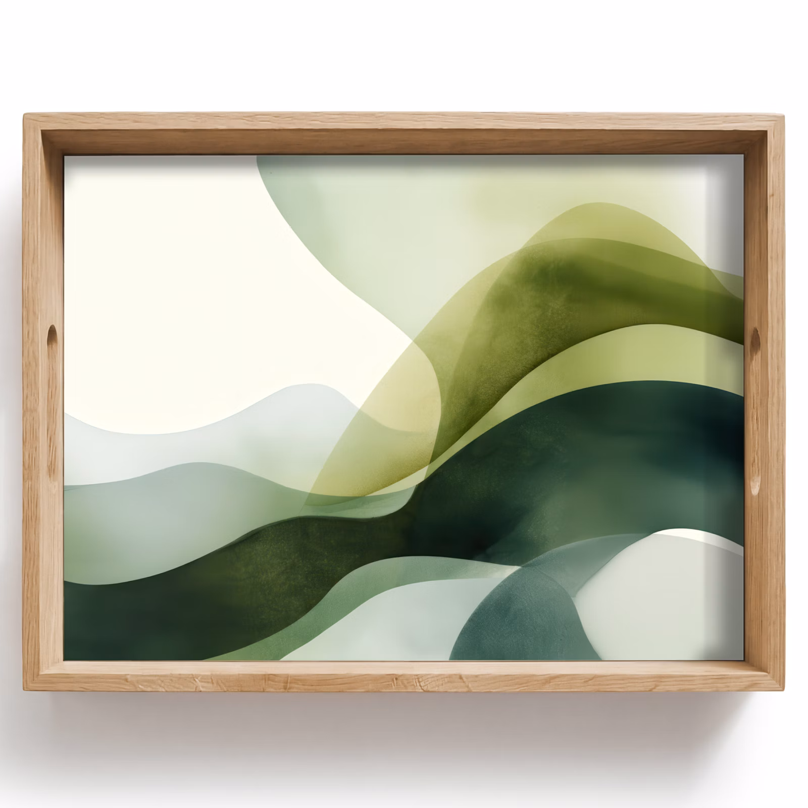 Tablett - Wellen - Abstrakt - Hellgrün - Ornamental — 1