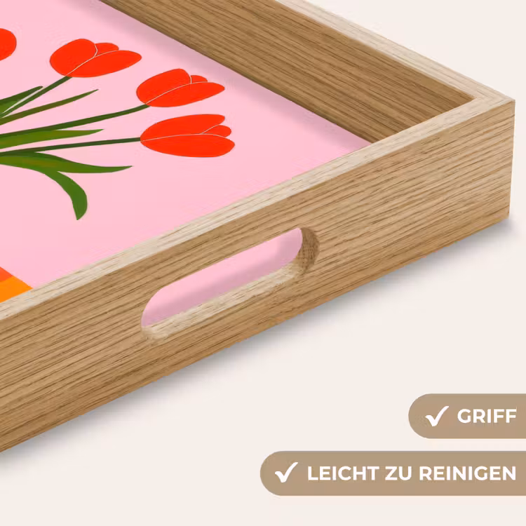 Tablett - Tulpen - Rosa - Vase — 5