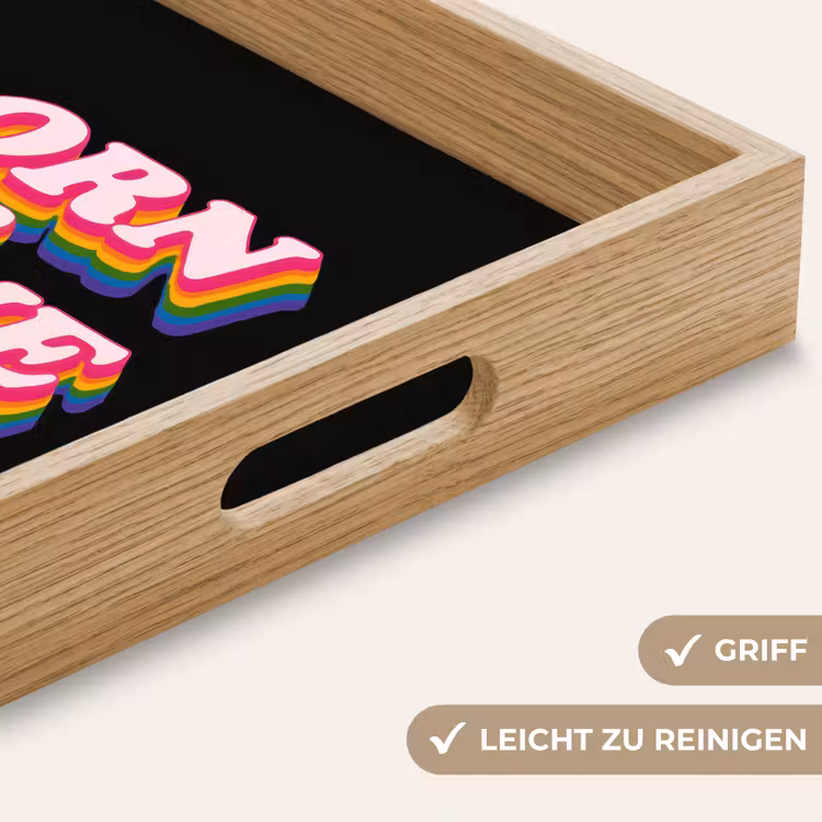 Tablett - Zitat - Regenbogen - Rosa - Schwarz — 5