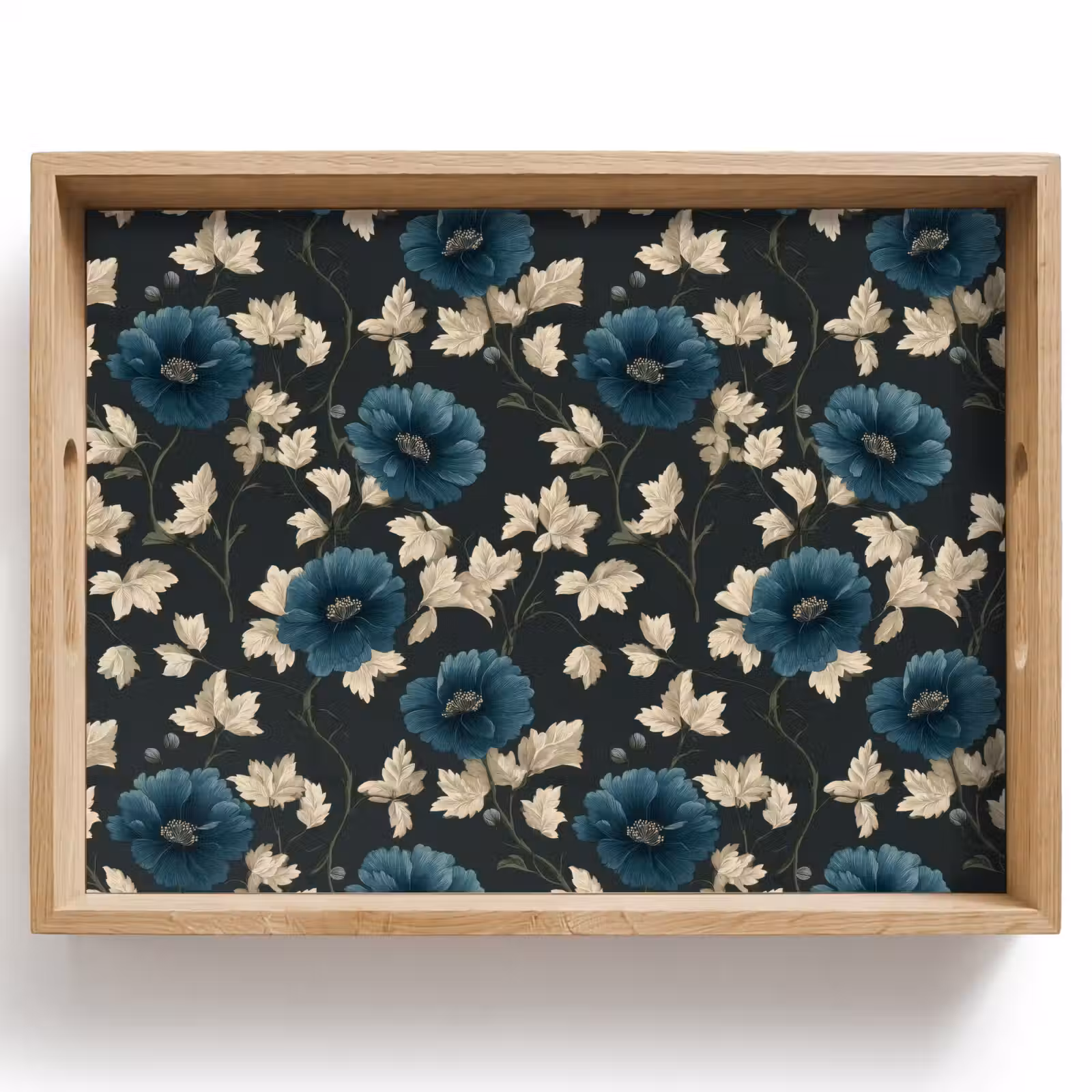 Tablett - Botanisch - Blumen - Blau — 1