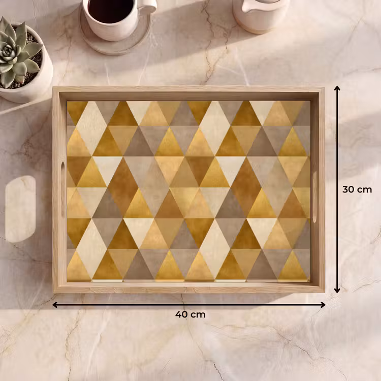 Tablett - Geometrisch - Dreieck - Gold — 9