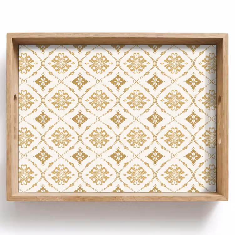Tablett - Ornament - Klassisch - Gold — 1