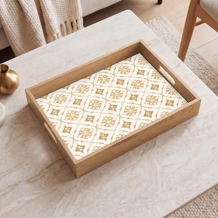 Tablett - Ornament - Klassisch - Gold — 2