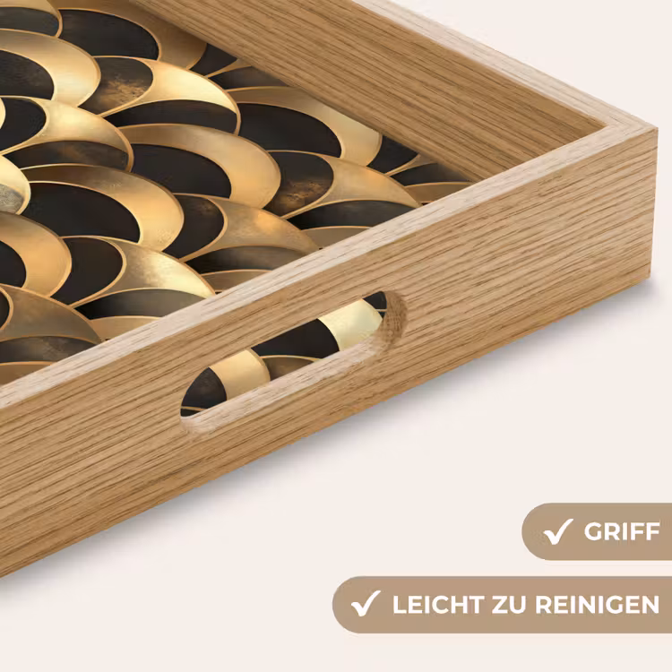 Tablett - Skalen - Textur - Gold — 5