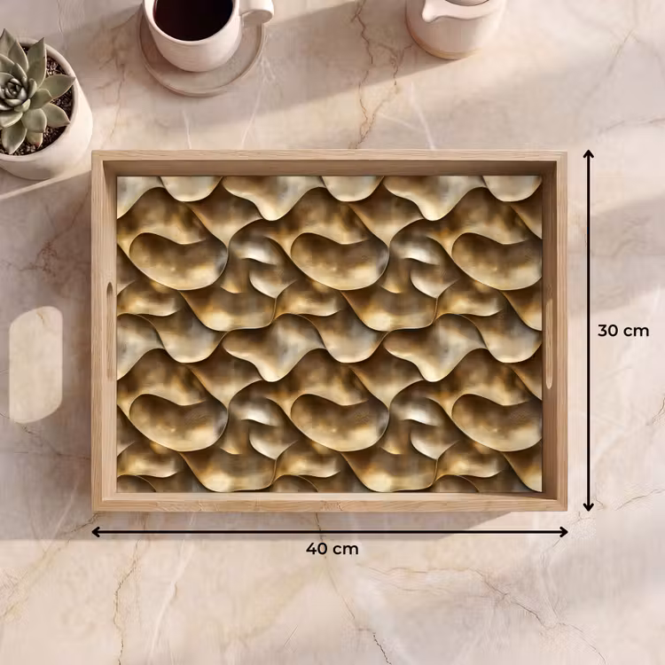 Tablett - Abstrakt - Antik - Gold — 9