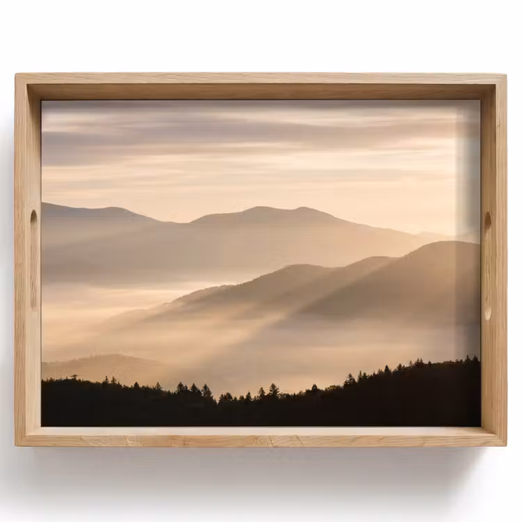 Tablett - Berge - Nebel - Sonnenstrahlen — 1
