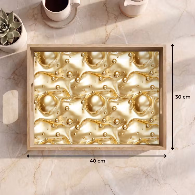 Tablett - Flüssigkeit - Tropfen - Gold — 9