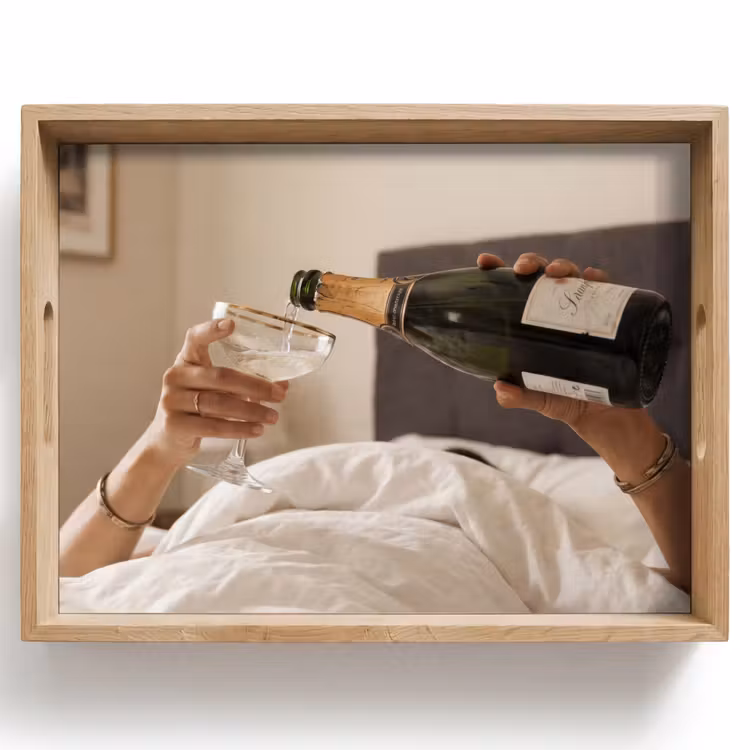 Tablett - Champagner - Bett - Seifenblasen — 1