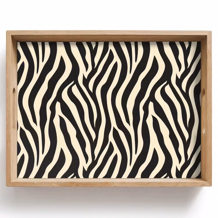 Tablett - Zebra - Druck - Klassisch - Schwarz — 1