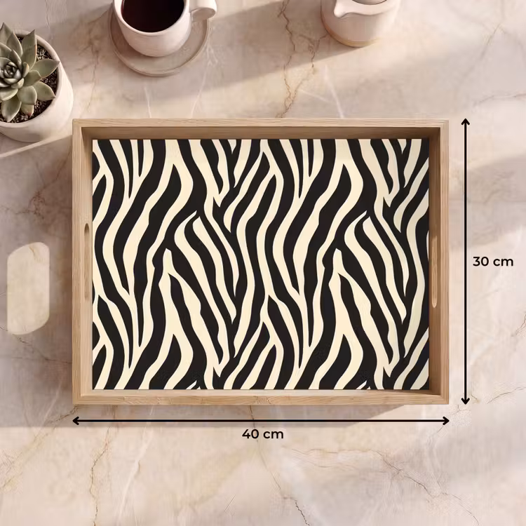 Tablett - Zebra - Druck - Klassisch - Schwarz — 9
