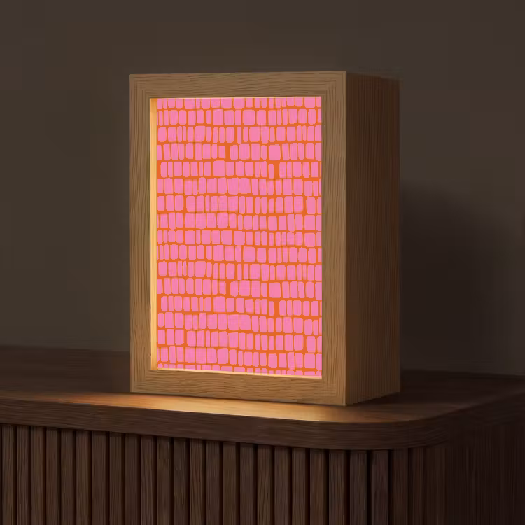 Tischlampe - Bio - Gitter - Rosa — 1