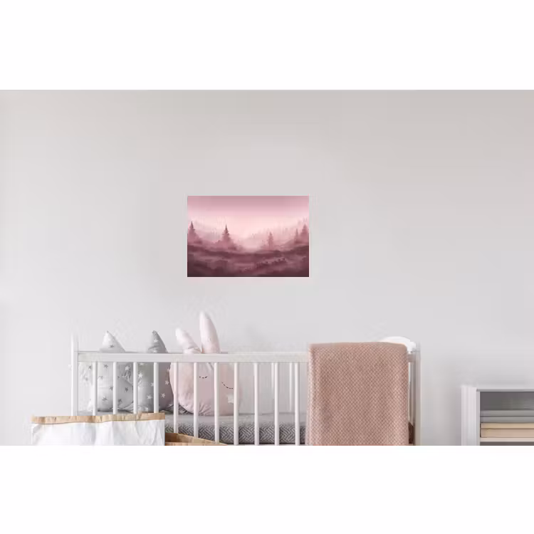 Wandtattoo – Landschaft - Neblig - Rosa — 5