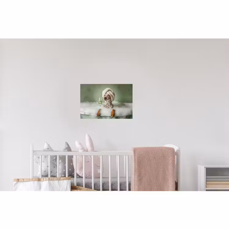 Wandtattoo – Hund - Bad - Champagner - Handtuch — 5