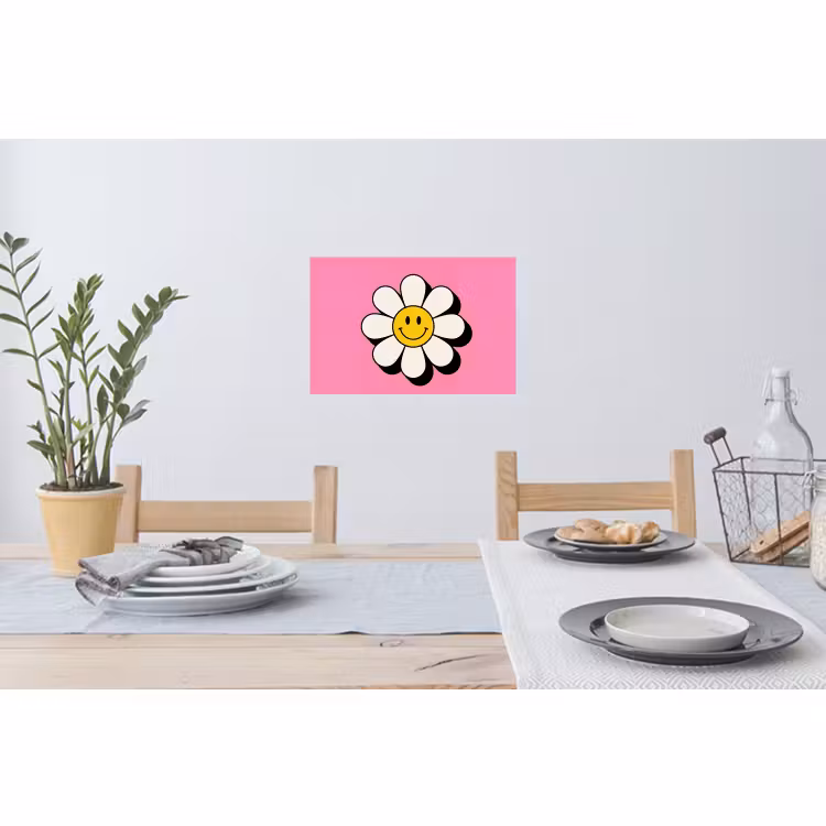 Wandtattoo – Smiley - Blume - Rosa — 4