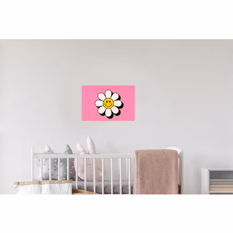 Wandtattoo – Smiley - Blume - Rosa — 5