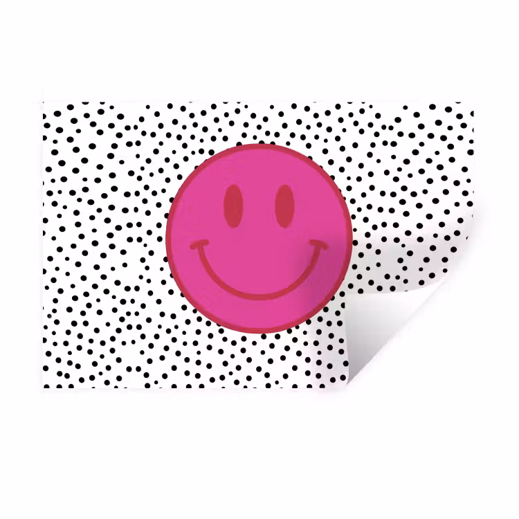 Wandtattoo – Smiley - Rosa - Punkte — 1