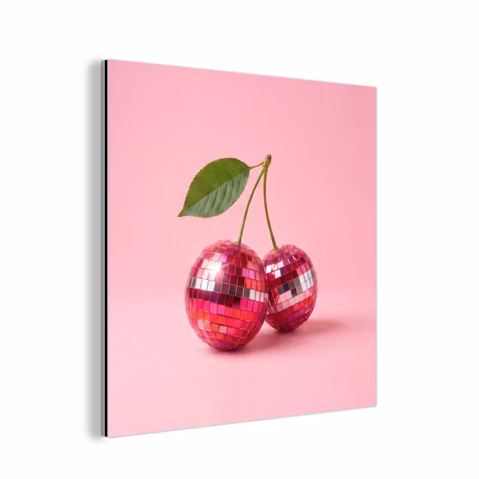 Alu-Dibond-Bild - Disco - Kirsche - Rosa — 1
