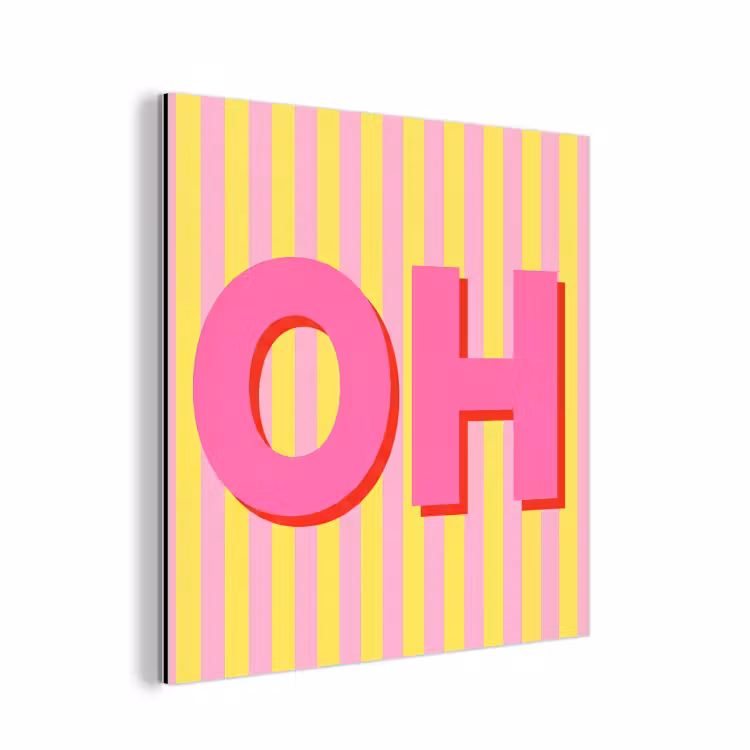 Alu-Dibond-Bild - Text - Streifen - Rosa — 1
