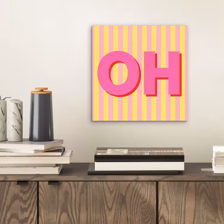 Alu-Dibond-Bild - Text - Streifen - Rosa — 2