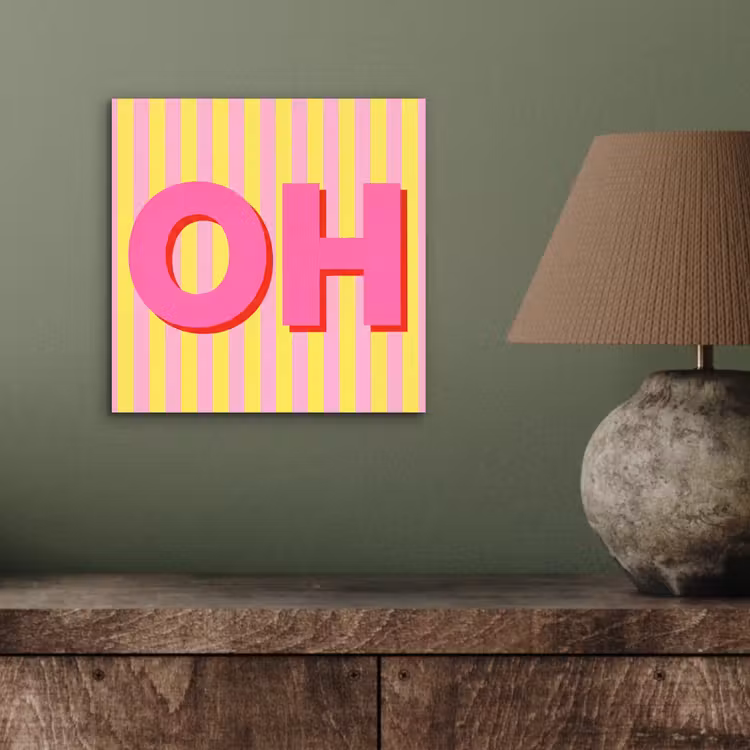 Alu-Dibond-Bild - Text - Streifen - Rosa — 3