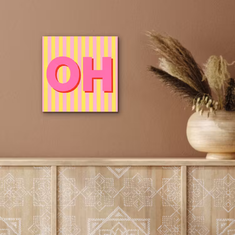 Alu-Dibond-Bild - Text - Streifen - Rosa — 5