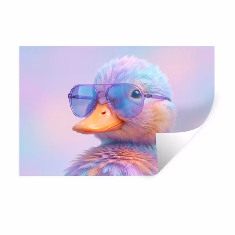 Wandtattoo – Ente - Brille - Pastell — 1