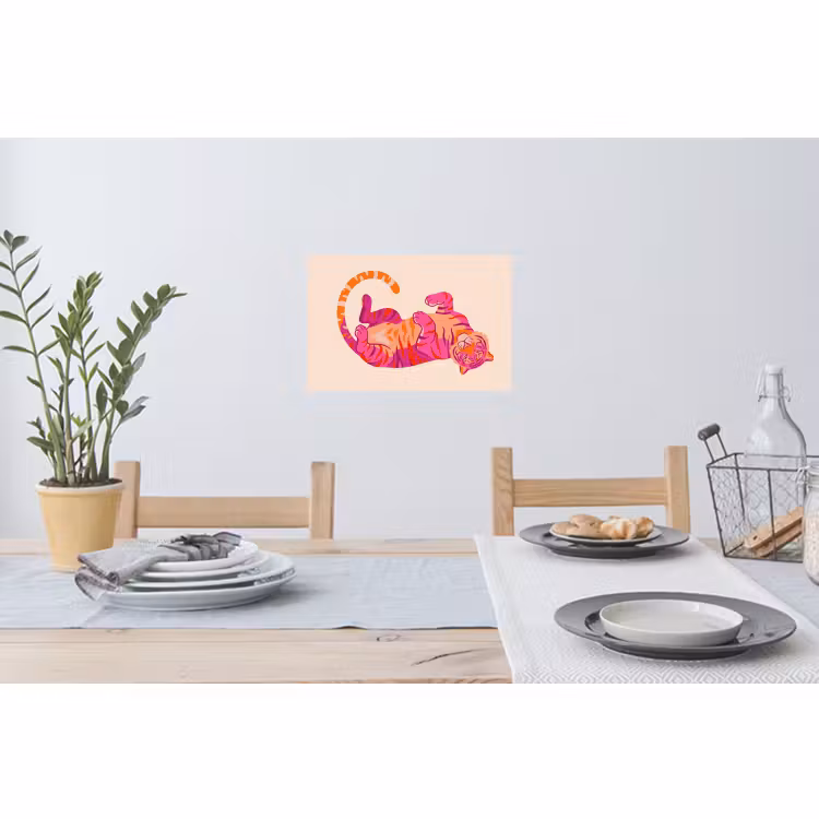 Wandtattoo – Tiger - Rosa - Orange — 4