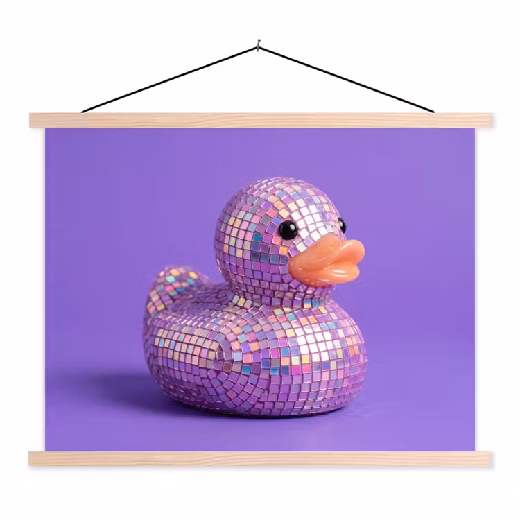 Stoffbild - Disco - Ente - Lila — 1
