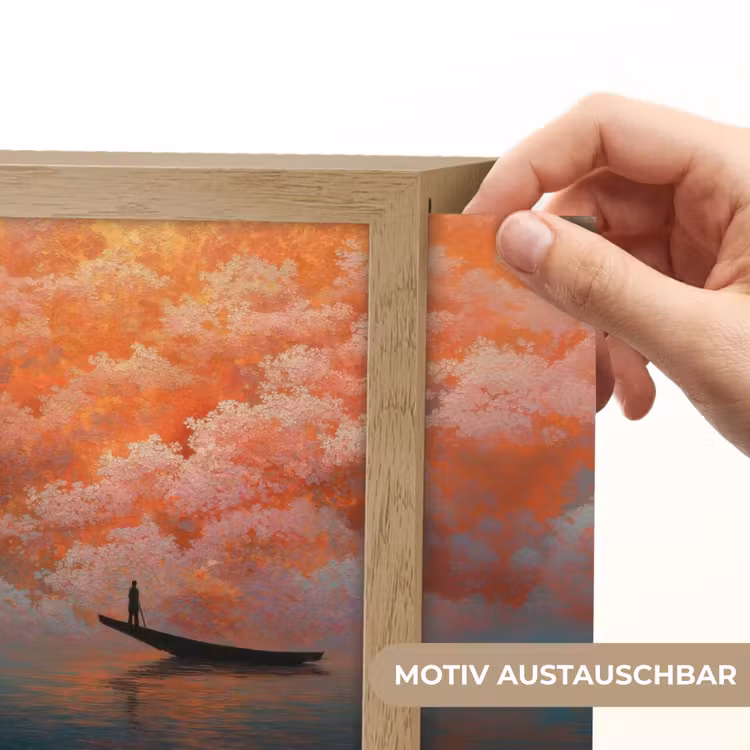 Lightbox - Wandleuchte - Meer - Boot - Wolken - Orange — 6