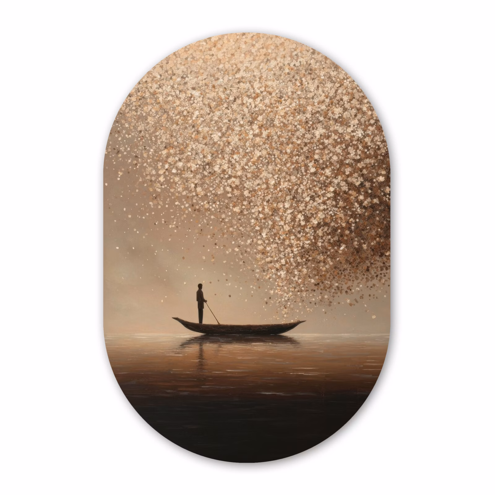 Forexbild Oval - Boot - Blätter - Gold - Wasser — 1