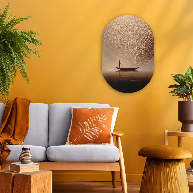 Forexbild Oval - Boot - Blätter - Gold - Wasser — 2